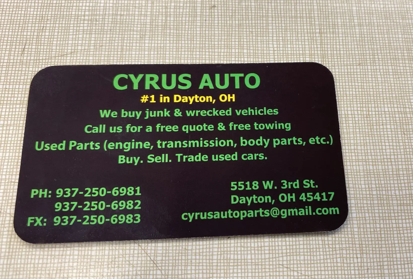 Cyrus Auto Best Salvage Yard Near Me Dayton Ohio-Cyrus Auto Parts